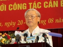 Tổng Bí thư Nguyễn Phú Trọng phát biểu tại Hội nghị.